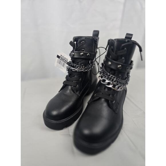 Grunge Y2K Lug Soles XOXO Boots‎ Size 6M Steampunk Black - Picture 9 of 10